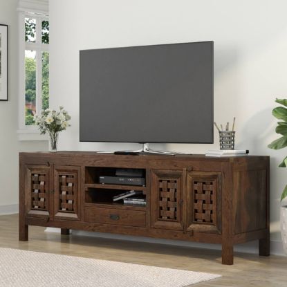 Picture of Portland Contemporary Rustic Solid Large TV Stand Media Console