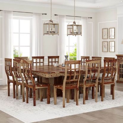 Picture of Dallas Ranch Solid Wood Square Dining Room Table Set