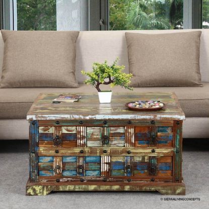 Picture of Firebaugh Reclaimed Wood Square Lift Top Coffee Table With Storage