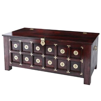 Picture of Madison Solid Wood Storage Trunk Rustic Coffee Table