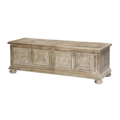 Picture of Palazzo 60" Light Brown Handmade Solid Wood Rustic Storage Trunk