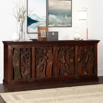 Picture of Artisan Carvings Solid Mango Wood Extra Large Sideboard Cabinet