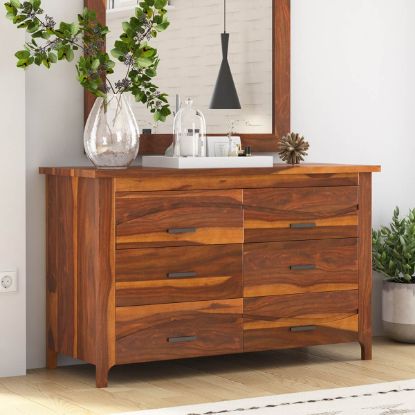 Picture of Santa Barbara Solid Wood 6 Drawer Bedroom Double Dresser