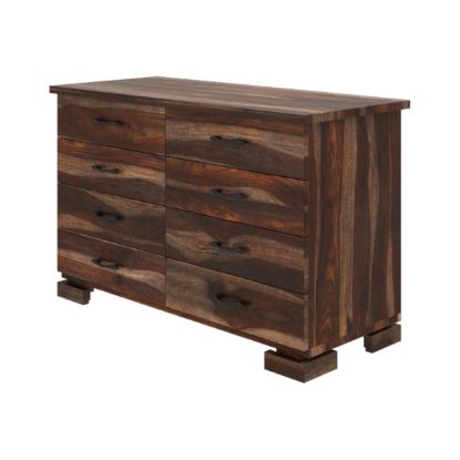 Picture of Athena Rustic Solid Wood Bedroom Dresser Chest With 8 Drawers