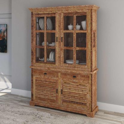 Picture of Britain Rustic Teak Wood Tall Handcrafted Hutch