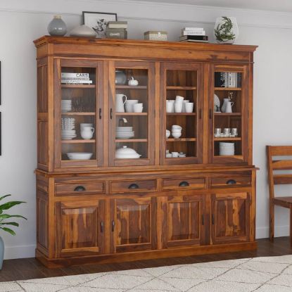 Picture of Cariboo Contemporary Rustic Solid Wood Dining Room Large Buffet Hutch