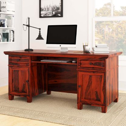 Picture of Bedias Solid Wood Home Office Computer Desk