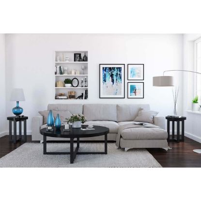 Picture of Traicere Solid Wood and Iron 3 Piece Round Coffee Table Set