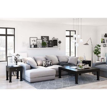 Picture of Zavalla Rustic Solid Wood 3 Piece Square Coffee Table Set