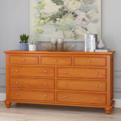 Picture of Wamsutter Solid Mahogany Wood 9 Drawer Standard Dresser