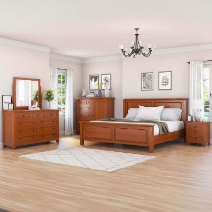 Picture of Kristoff Mahogany Wood 6 Piece Bedroom Set