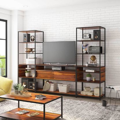 Picture of Prescott Rosewood 3 Piece Iron Industrial Entertainment Center
