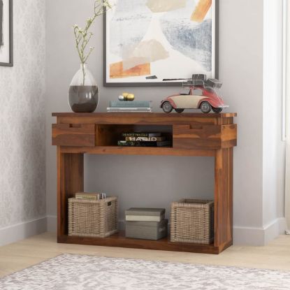 Picture of Modern Simplicity Solid Wood Console Table With Drawers