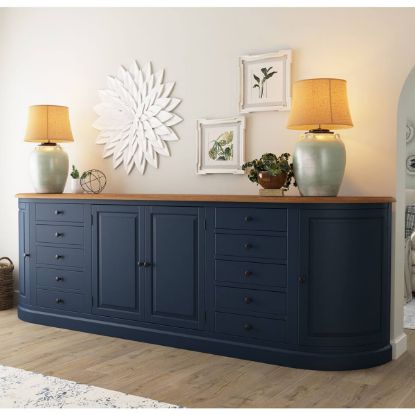Picture of Peshtigo Two Tone Solid Wood 10 Drawer Extra Long Sideboard