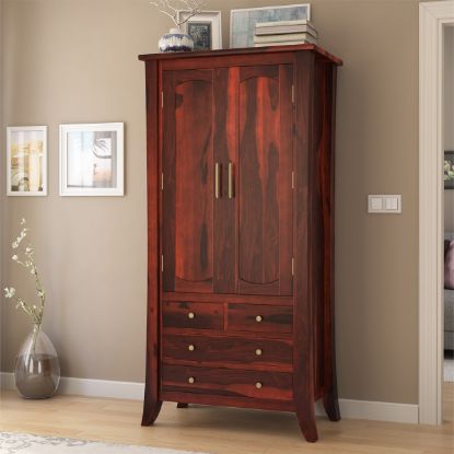 Picture of Georgia Traditional Solid Wood Tall Armoire with Drawers