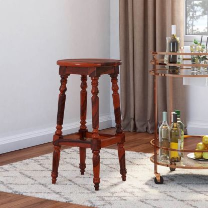 Picture of Magadan Rustic Solid Wood 30 Inch Traditional Bar Stool