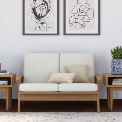 Picture of Palermo Teak Wood High back Mid-century Modern Loveseat		