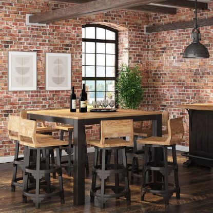 Picture of Cortona Square Bar Height Farmhouse Table With Stools