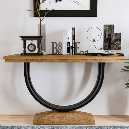 Picture of Upland U Shaped Wood & Metal Console Table