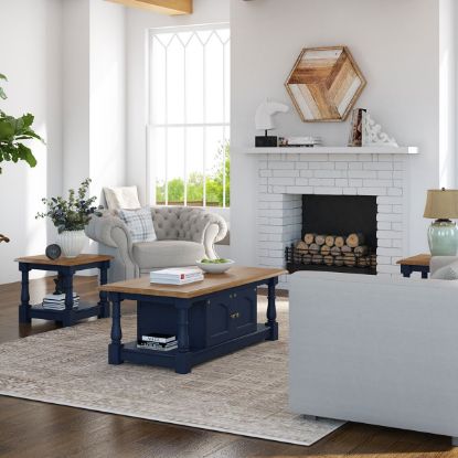 Picture of Livorno Rustic Solid Wood Coffee Table And End Table Set