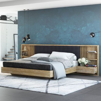 Picture of Haddington Rustic Solid Wood Floating Platform Bed
