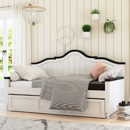 Girona Farmhouse Twin Daybed With Pop Up Trundle