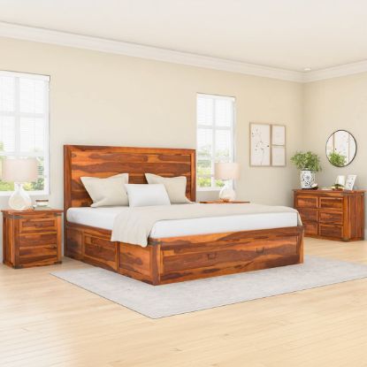 Picture of Claremont Classic Shaker Solid Wood 4 Piece Storage Bedroom Set