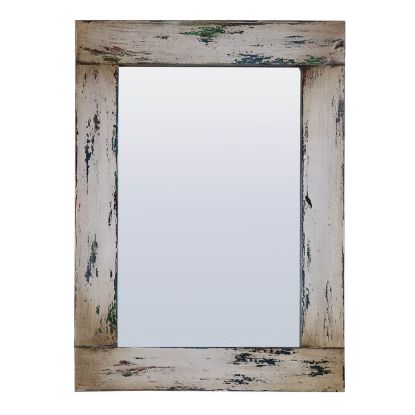 Picture of Rustic White Mindi Wood Rectangular Mirror Frame