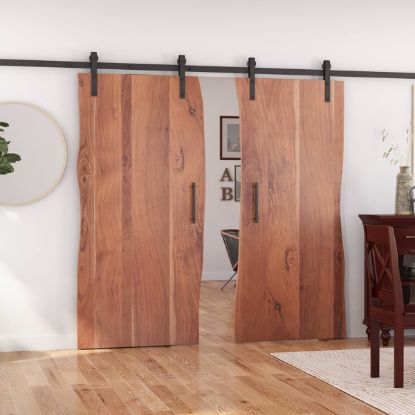 Picture of Merida Acacia Wood Live Edge Double Sliding Interior Barn Doors
