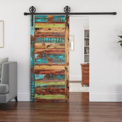 Picture of Nogales Rustic Reclaimed Wood Interior Sliding Barn Door