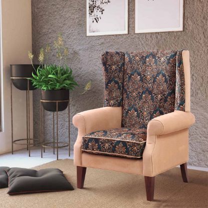 Picture of Frederica Solid Wood Mid-century Upholstered Sofa Chair