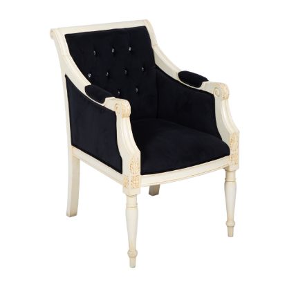 Picture of Essex Black Upholstered Wood Frame Accent Chair