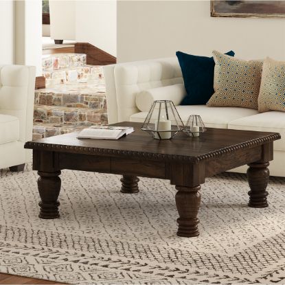 Picture of Renens Rustic Solid Wood Traditional Large  Square Coffee Table