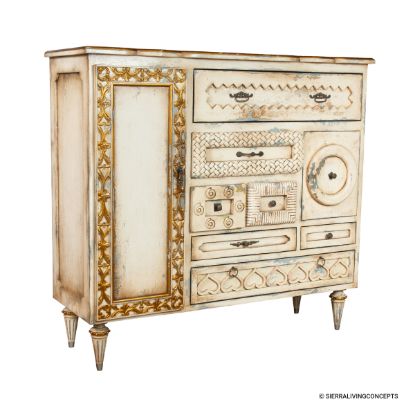 Picture of Millbrae Vintage Distressed White 7 Drawer Dresser