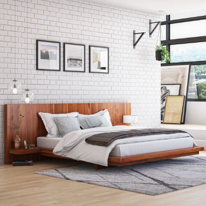 Picture of Bonalbo Rustic Solid Wood Floating Platform Bed