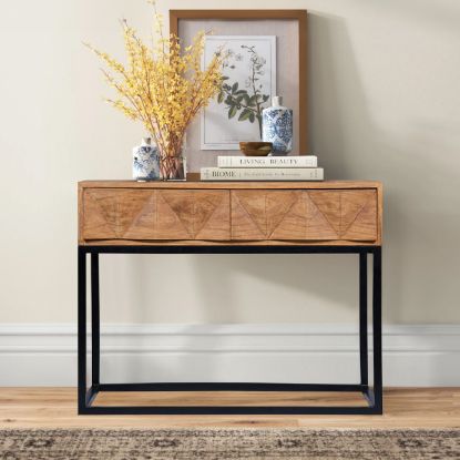 Picture of Airdrie Wood and Metal Console Table With Storage