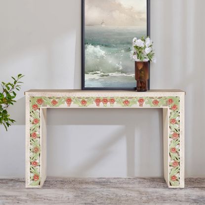 Picture of Watsonville Distressed White Console Table With Storage