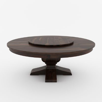 Picture of Missouri Pedestal Round Dining Table with Lazy Susan