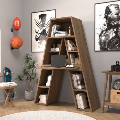 Picture of Cambridge A Shaped Bookcase with Pull Out Tray